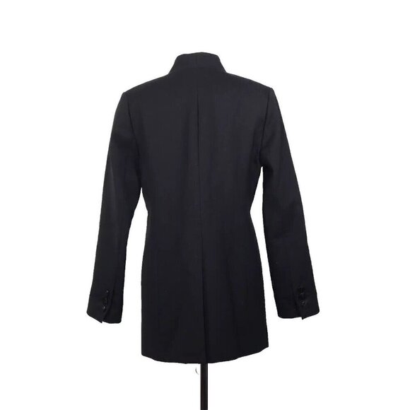 AYR Women's US4 Black The Coup Blazer Cut Out Wool Coat Open Tailored Jacket - Picture 9 of 10